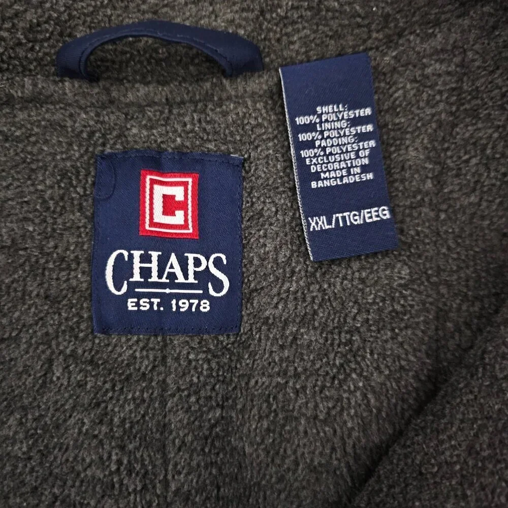 Chaps Men's Classic Sleeveless Nylon Fleece Navy Vest